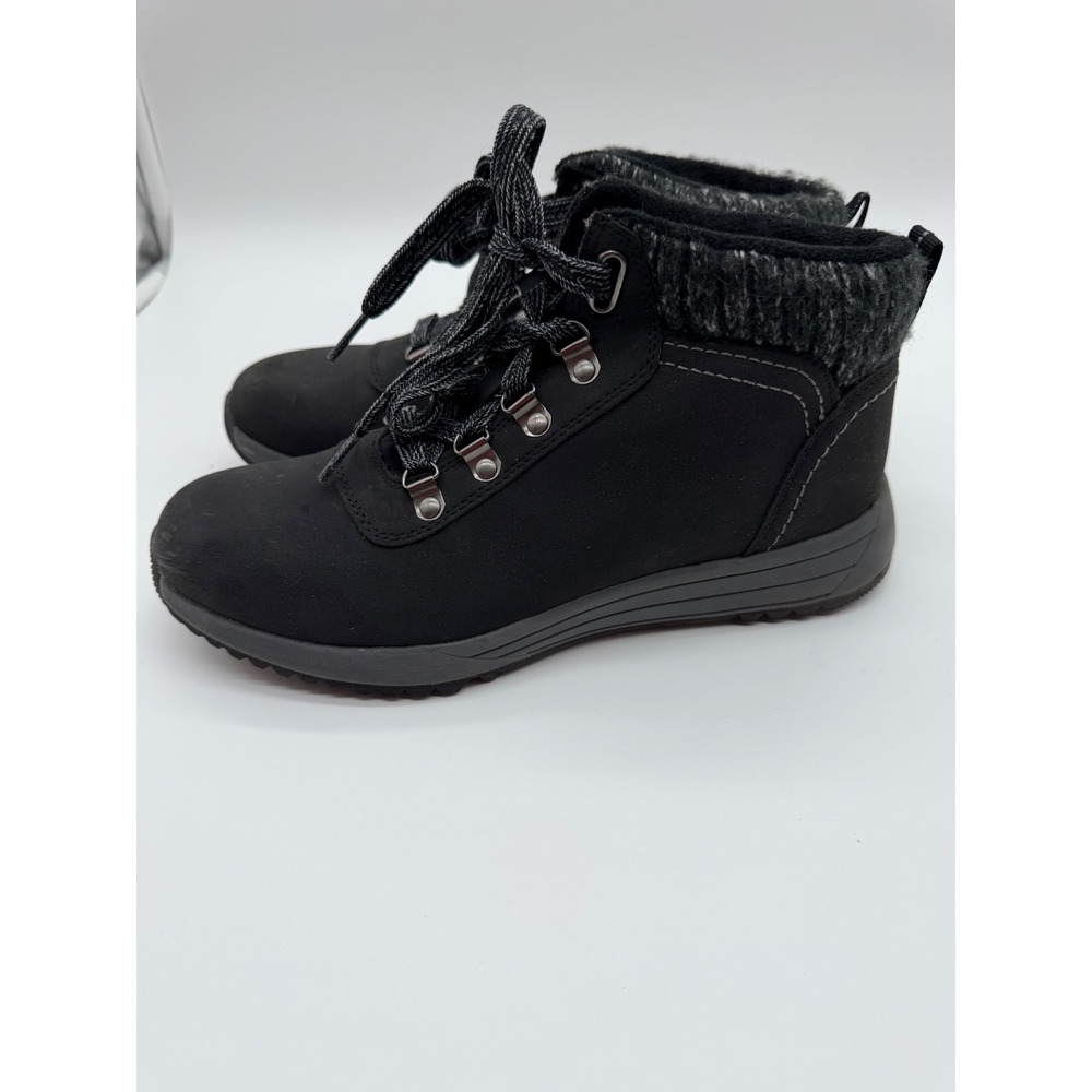 Sporto Kerry‎ Womens Black Fashion Hiker Boots Knit Collar Lace Up Size 9